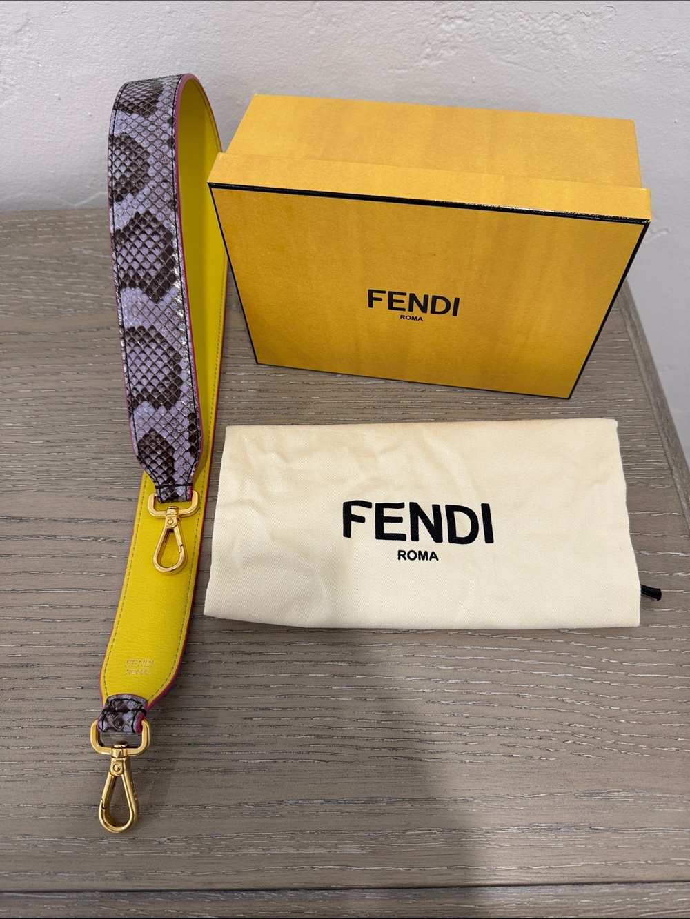 Fendi Snakeskin Leather Bag Strap